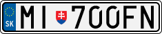License plate of Slovakia, Cars
