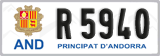 License plate of Andorra, Cars (A 1234)