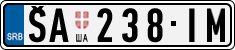 License plate of Serbia, Cars