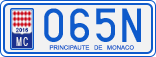 License plate of Monaco, Cars