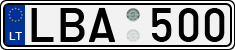 License plate of Lithuania, Cars