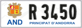 License plate of Andorra, Cars (A 1234)