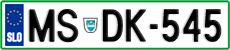 License plate of Slovenia, Cars