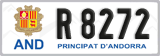 License plate of Andorra, Cars (A 1234)