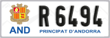 License plate of Andorra, Cars (A 1234)