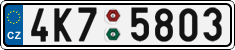 License plate of the Czech Republic, Cars (2001)