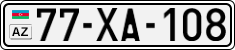 License plate of Azerbaijan, Cars
