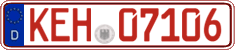 German license plate, Red license plates