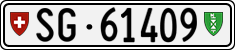 License plate of Switzerland, Cars