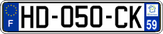 French license plate, SIV (ordinary)