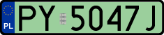 License plates of Poland, Electric vehicles