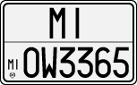 License plate of Italy, Cars (1927 year series)