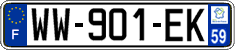 French license plate, SIV (temporary)