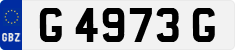 License plate of Gibraltar, Regular car plates (G 1234 A)