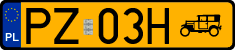 License plates of Poland, Oldtimers