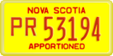 Nova Scotia, Apportioned (PR12345)