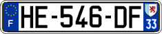 French license plate, SIV (ordinary)