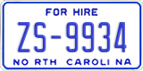 North Carolina, For Hire (AB-1234)