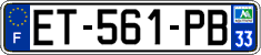 French license plate, SIV (ordinary)