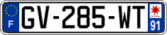 French license plate, SIV (ordinary)