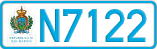 License plate of San Marino, Cars (A1234)