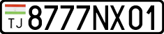 License plate of Tajikistan, Private owners (2009)