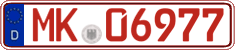 German license plate, Red license plates
