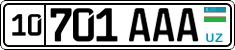 License plate of Uzbekistan, Organizations