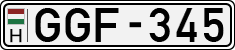 license plates of Hungary, Cars (1990)