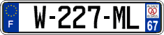 French license plate, SIV (garage)
