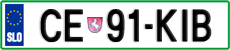 License plate of Slovenia, Cars