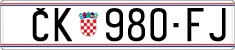 License plate of Croatia, Regular plates