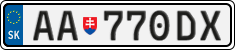 License plate of Slovakia, Cars