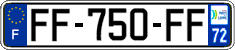 French license plate, SIV (ordinary)