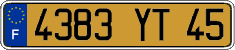 French license plate, FNI