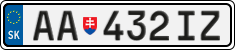 License plate of Slovakia, Cars