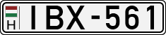 license plates of Hungary, Cars (1990)