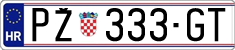 License plate of Croatia, Regular plates