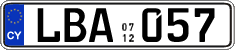License plate of Cyprus, Regular plates