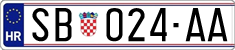 License plate of Croatia, Regular plates