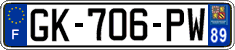 French license plate, SIV (ordinary)