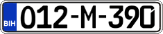 License plate of Bosnia and Herzegovina, Regular plates