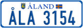 License plate of Åland, Cars (ÅLA 1234)