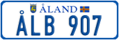 License plate of Åland, Cars (ÅLA 1234)