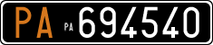 License plate of Italy, Cars (1927 year series)