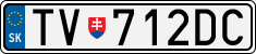 License plate of Slovakia, Cars