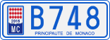 License plate of Monaco, Cars
