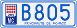 License plate of Monaco, Cars