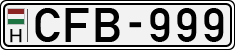 license plates of Hungary, Cars (1990)