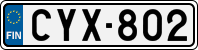 License plate of Finland, Cars